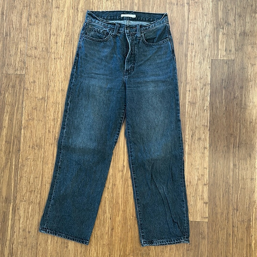Levis Ridcage Straight jeans - washed black sz 27